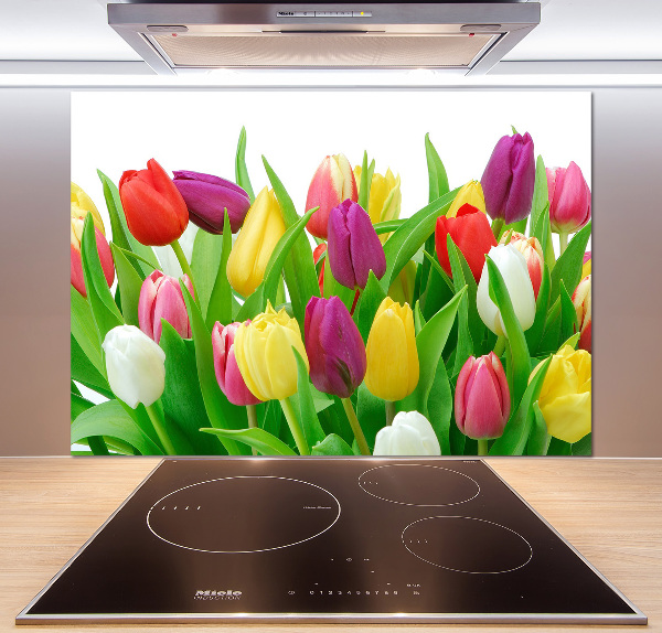 Spatplaat keuken Kleurrijke tulpen