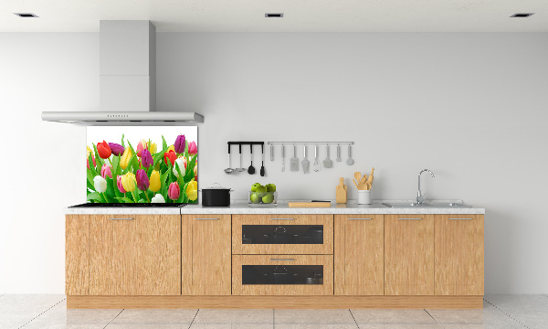 Spatplaat keuken Kleurrijke tulpen