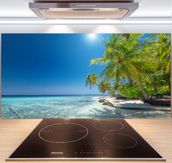 Spatscherm keuken strand van de Malediven