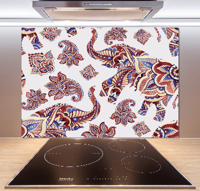 Keuken achterwand Olifantenornamenten