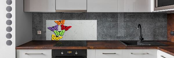 Spatscherm keuken Kleurrijke vlinders