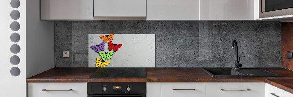 Spatscherm keuken Kleurrijke vlinders