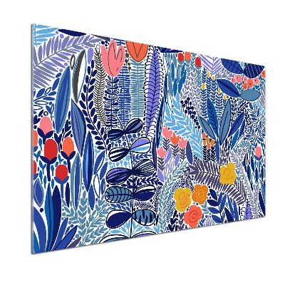 Spatscherm keuken Bloemenpatroon