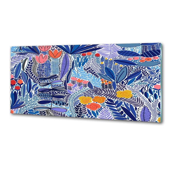 Spatscherm keuken Bloemenpatroon