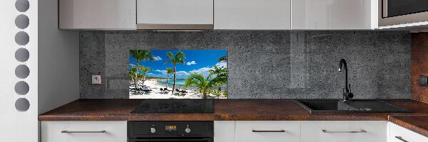 Glazen achterwand keuken strand van de Malediven