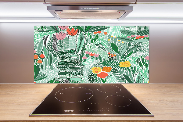 Spatplaat keuken Bloemenpatroon