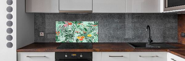 Spatplaat keuken Bloemenpatroon
