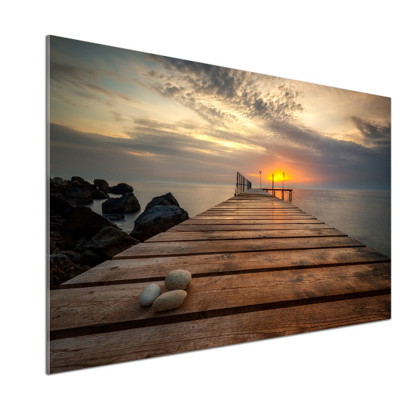 Spatscherm keuken Houten steiger