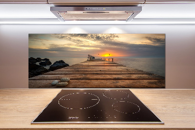 Spatscherm keuken Houten steiger