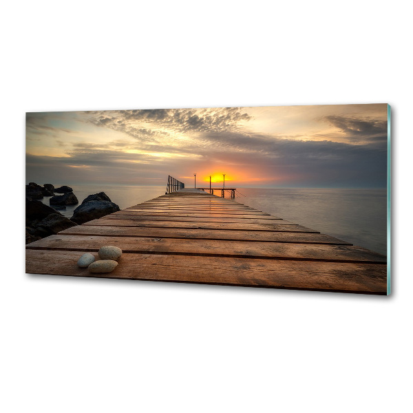 Spatscherm keuken Houten steiger