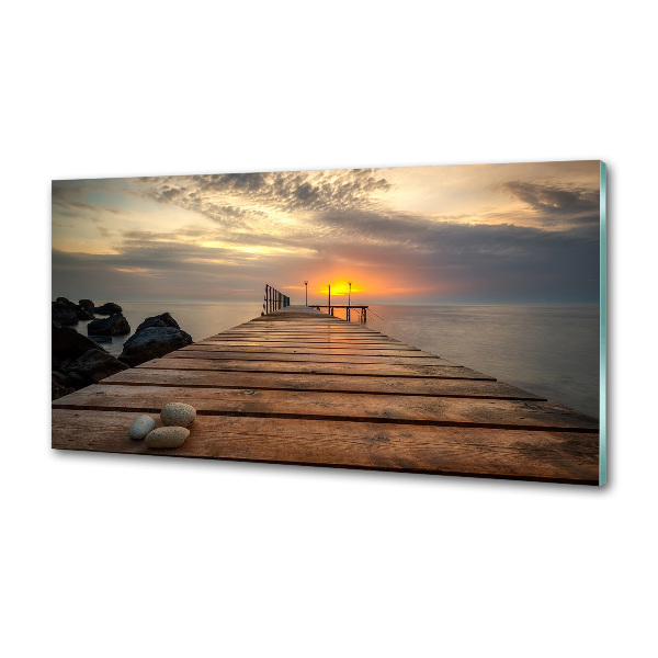 Spatscherm keuken Houten steiger