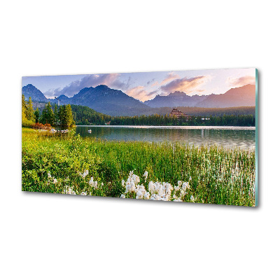 Glazen achterwand keuken Meer in de bergen