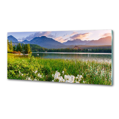 Glazen achterwand keuken Meer in de bergen