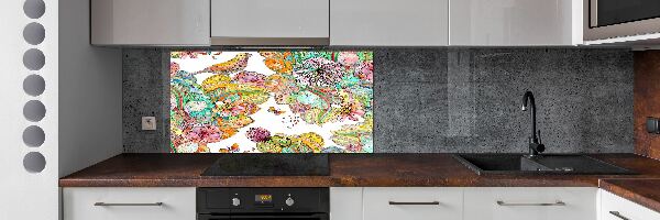 Glazen achterwand keuken Vogel en versieringen