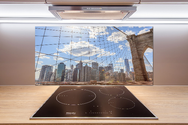 Glazen achterwand keuken New York Bridge