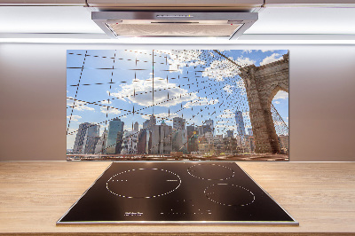 Glazen achterwand keuken New York Bridge