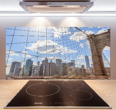 Glazen achterwand keuken New York Bridge