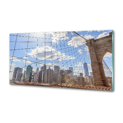 Glazen achterwand keuken New York Bridge
