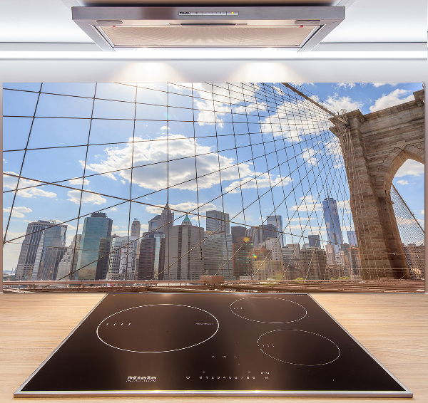 Glazen achterwand keuken New York Bridge