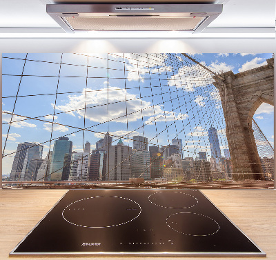 Glazen achterwand keuken New York Bridge