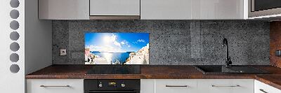 Spatscherm keuken Santorini, Griekenland