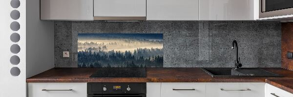 Spatplaat keuken Mist boven het bos