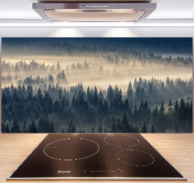 Spatplaat keuken Mist boven het bos