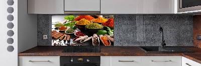 Glazen achterwand keuken Kleurrijke kruiden