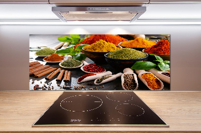Glazen achterwand keuken Kleurrijke kruiden