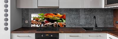 Glazen achterwand keuken Kleurrijke kruiden