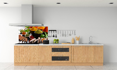 Glazen achterwand keuken Kleurrijke kruiden