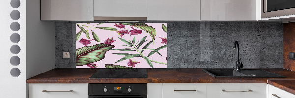Spatplaat keuken Tropische bloemen