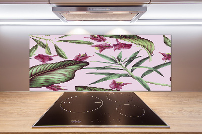 Spatplaat keuken Tropische bloemen