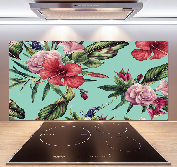 Keuken achterwand Tropische bloemen
