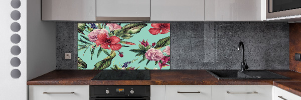 Keuken achterwand Tropische bloemen