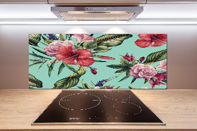 Keuken achterwand Tropische bloemen
