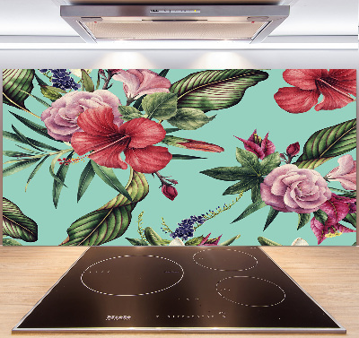 Keuken achterwand Tropische bloemen