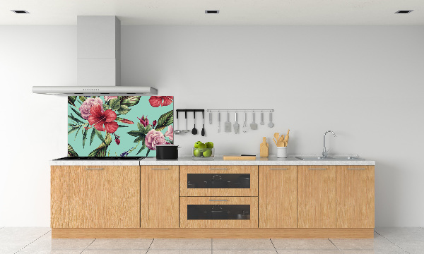 Keuken achterwand Tropische bloemen