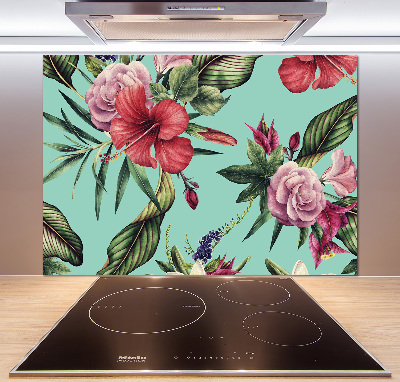 Keuken achterwand Tropische bloemen