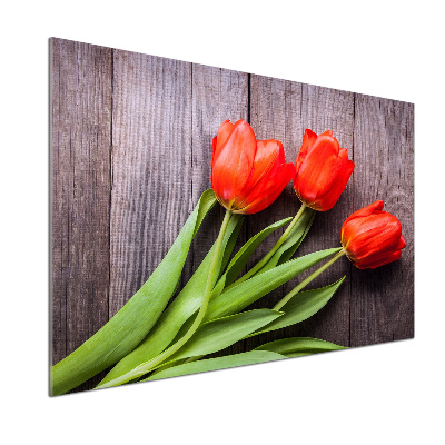 Achterwand keuken Rode tulpen