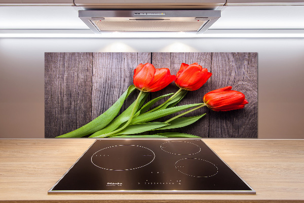 Achterwand keuken Rode tulpen