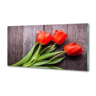 Achterwand keuken Rode tulpen