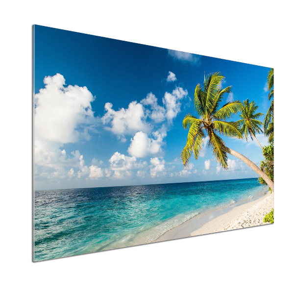 Glazen achterwand keuken strand van de Malediven