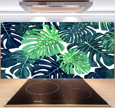 Glazen achterwand keuken Tropische bladeren