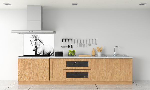 Spatscherm keuken Wit paard