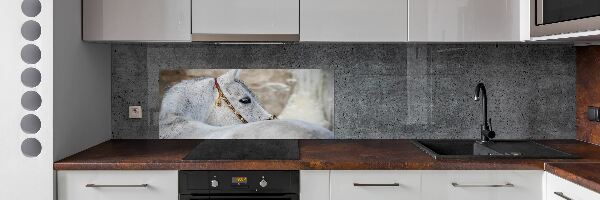 Spatplaat keuken Wit Arabisch paard