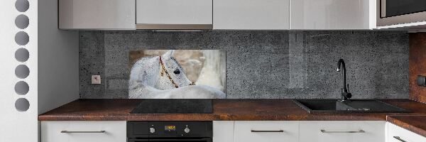 Spatplaat keuken Wit Arabisch paard