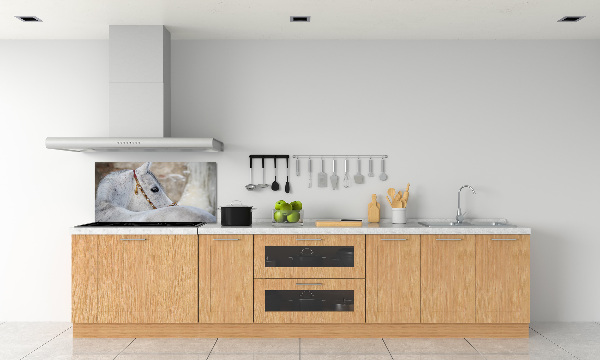 Spatplaat keuken Wit Arabisch paard