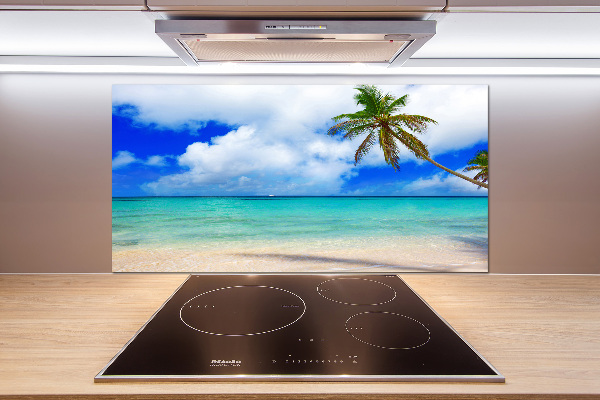 Glazen achterwand keuken Caribisch strand