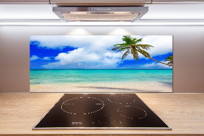 Glazen achterwand keuken Caribisch strand